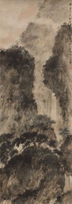 傅抱石山水镜片