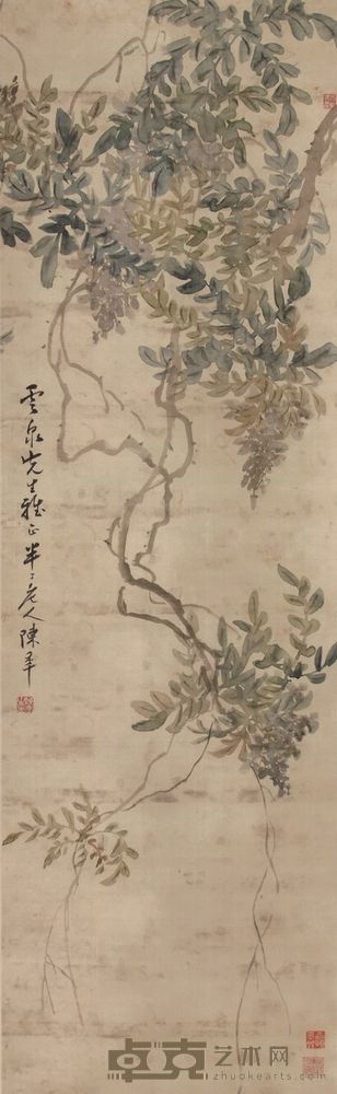 蒋庭锡花鸟立轴 78×29