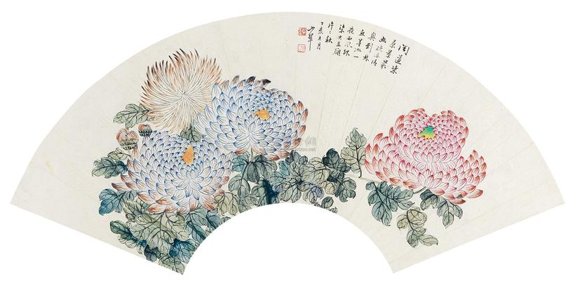 陈小翠 菊花 镜心
