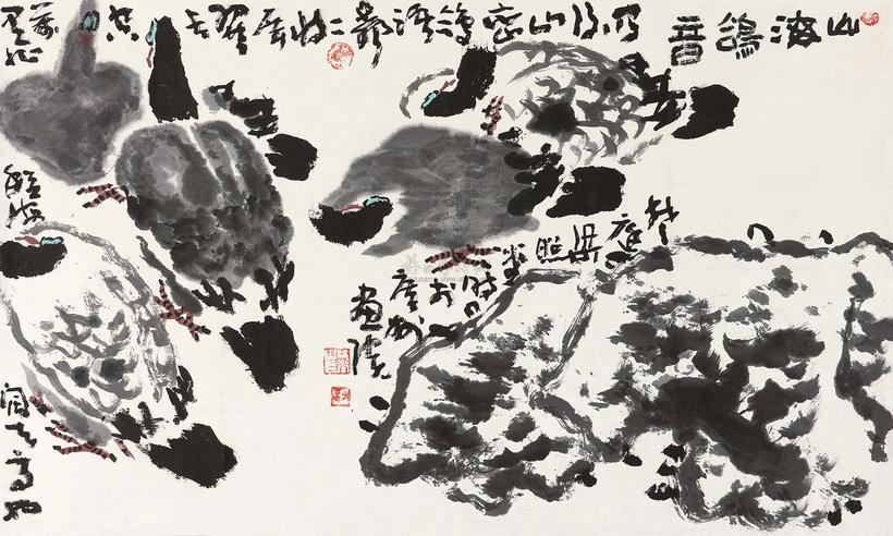 梁照堂 山海鸽音 立轴