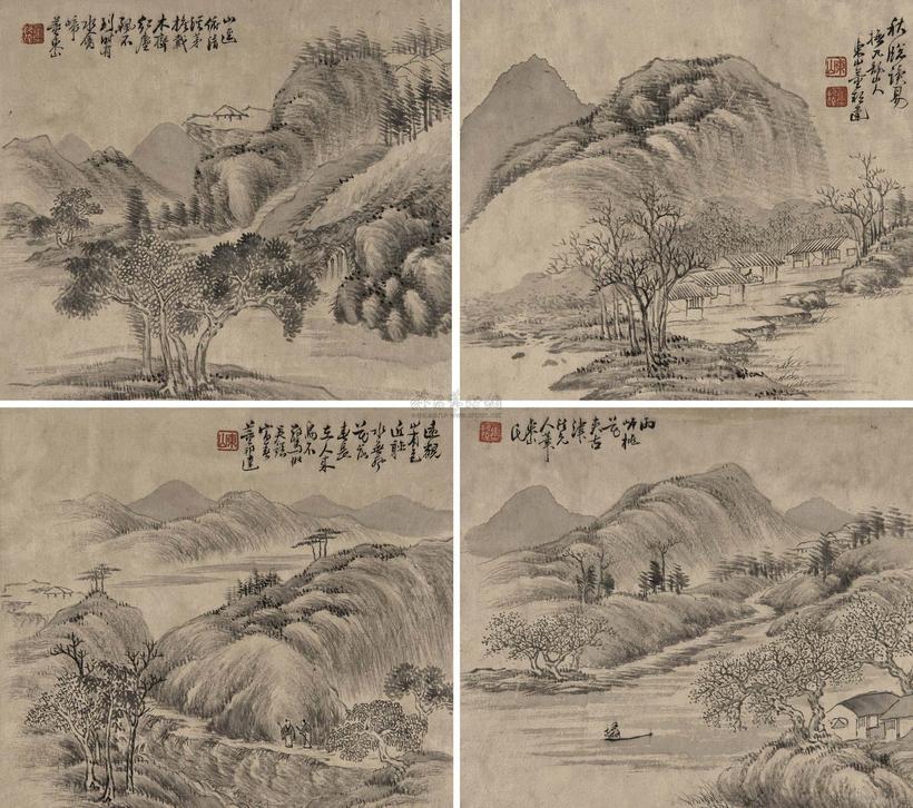 董邦达 山水册 册页
