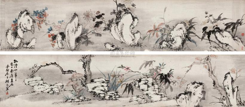 高凤翰 高翔 1739年作 花石卷 手卷
