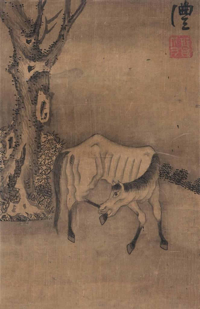钱沣 马 立轴