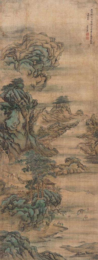 吴历 1710年作 行旅图 立轴