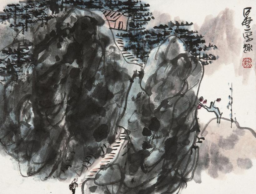 陈子庄 山水 镜心