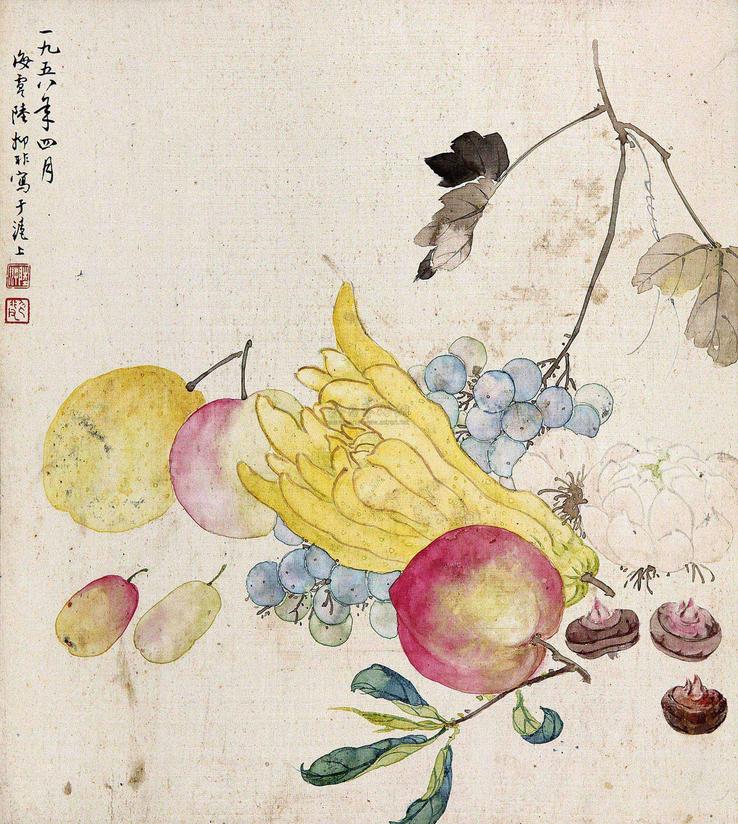 陆抑非 蔬果图 镜片