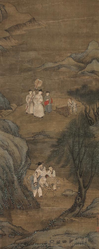孙岳 醉归图 立轴 105×42cm