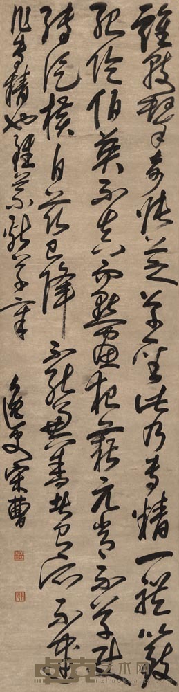 宋曹 草书 立轴 174×45cm