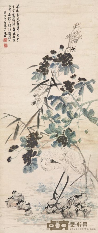 陈淳 花卉 立轴 122×54.5cm