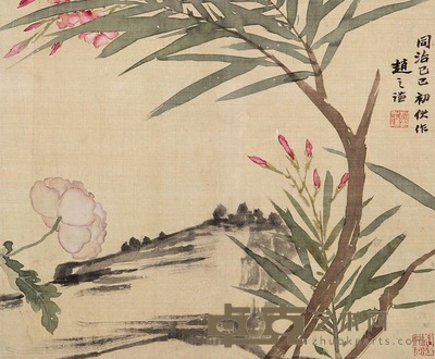 王昱 青绿山水 立轴 179×47cm