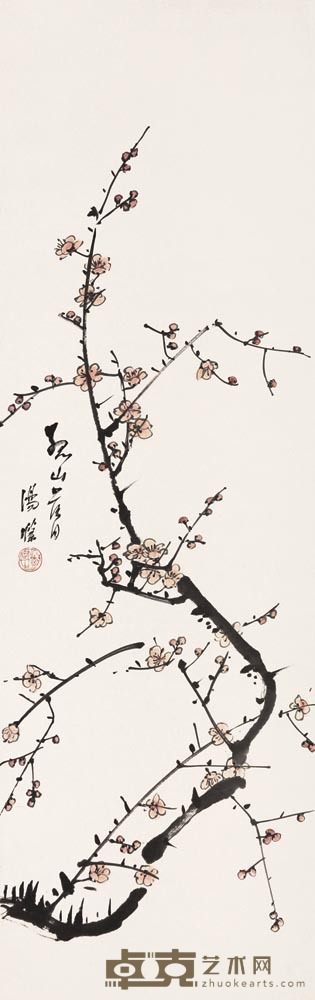 汤涤 梅花 立轴 102×33cm