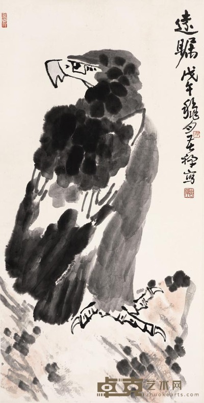 李苦禅 远瞩 镜心 95×48cm