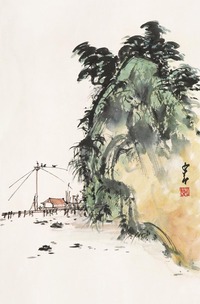 赵少昂 山水 镜心