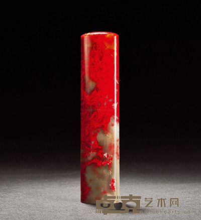 昌化鸡血石椭圆形章 2.2×1.2×9.4cm