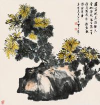 黄君璧 辛酉（1981）年作 菊花 镜片