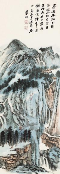 张大千 乙卯（1975）年作 山居图 镜片