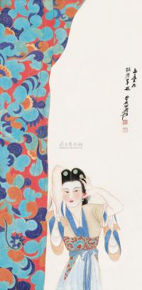 张大千 己丑（1949）年作 仕女 镜片