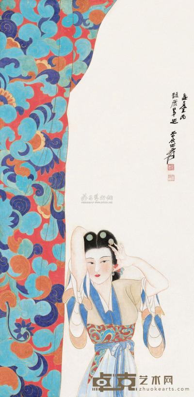 张大千 己丑（1949）年作 仕女 镜片 94×45cm