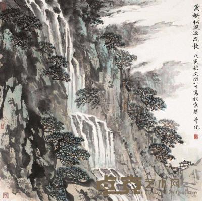宋文治 戊寅（1998）年作 云壑松风图 镜片 69×69cm