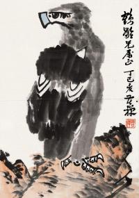 李苦禅 丁巳（1977）年作 老鹰图 镜心