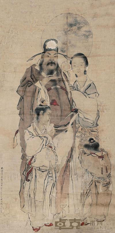 沈心海 僊寿图 镜片 116×51cm