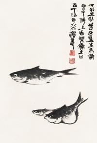 韩天衡 丁卯（1987）年作 年年有鱼 立轴