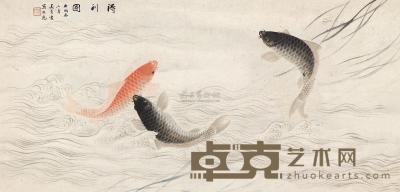 吴青霞 丙戌（1946）年作 得利图 镜片 33×68.5cm