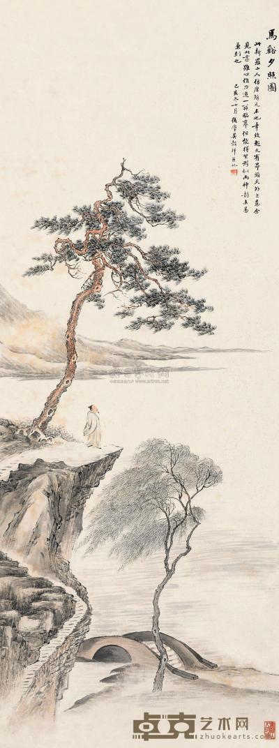吴榖祥 己亥（1899）年作 马溪夕照图 立轴 125.5×47cm