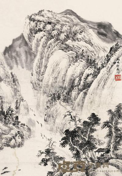 吴养木 幽山远径 镜片 65×44cm