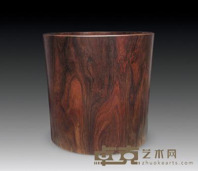 小叶紫檀素面笔筒 33×22cm