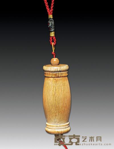 民国 象牙制腰鼓佩 6×2.3cm