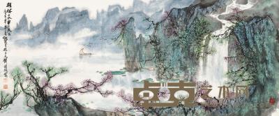 刘宝纯 庚午（1990）年作 桂林山水甲天下 镜片 141×58cm