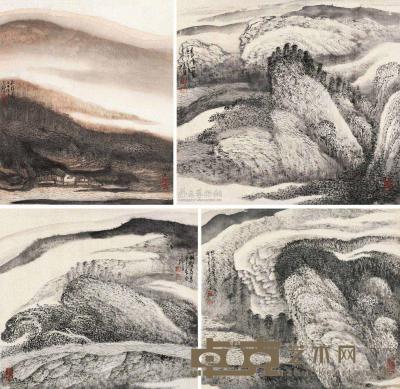 蔡天雄 庚午（1990）年作 四季 镜心 43×48cm×4