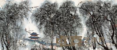 华士清 太湖风光 镜片 41×59cm