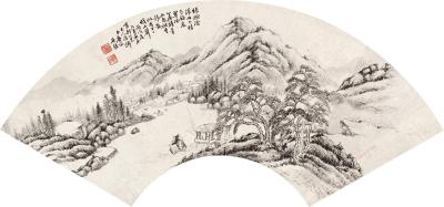 唐岱 丙戌（1706）年作 浓雨乍晴 扇片