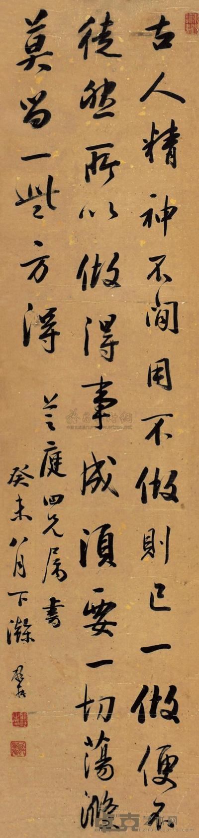 顾莼 癸未（1823）年作 行书 镜片 130×31cm
