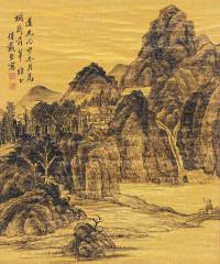 戴熙 丙申（1836）年作 深山策杖 立轴