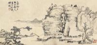 弘仁 乙亥（1655）年作 秋山隐居 立轴