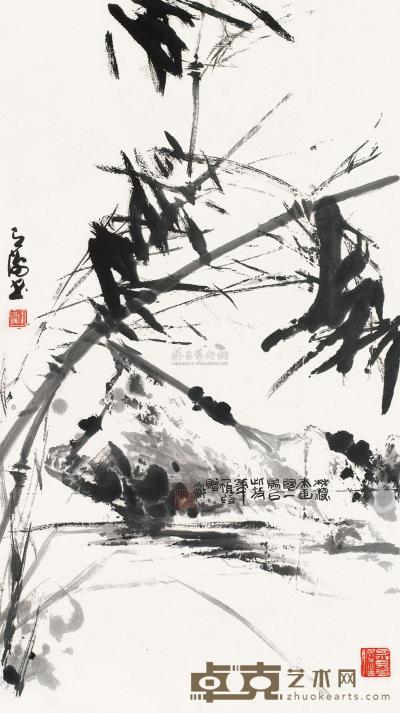 韩天衡 丁亥（2007）年作 墨竹图 立轴 80×44.5cm