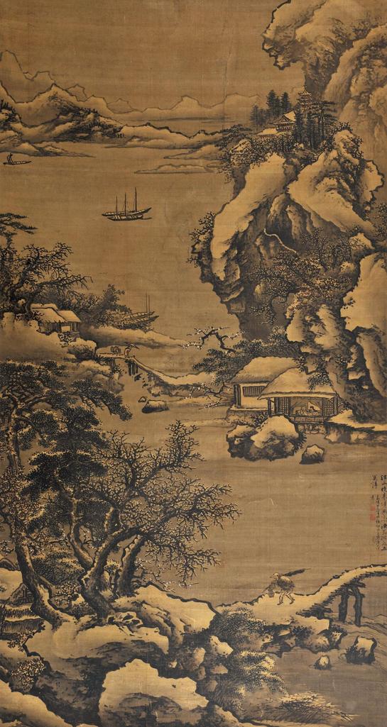谢时臣 江山雪景 立轴