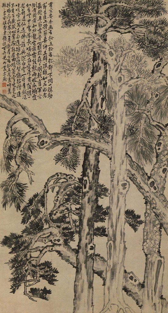 李鱓 五松图 立轴
