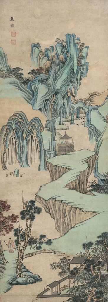 严载 幽居图 立轴