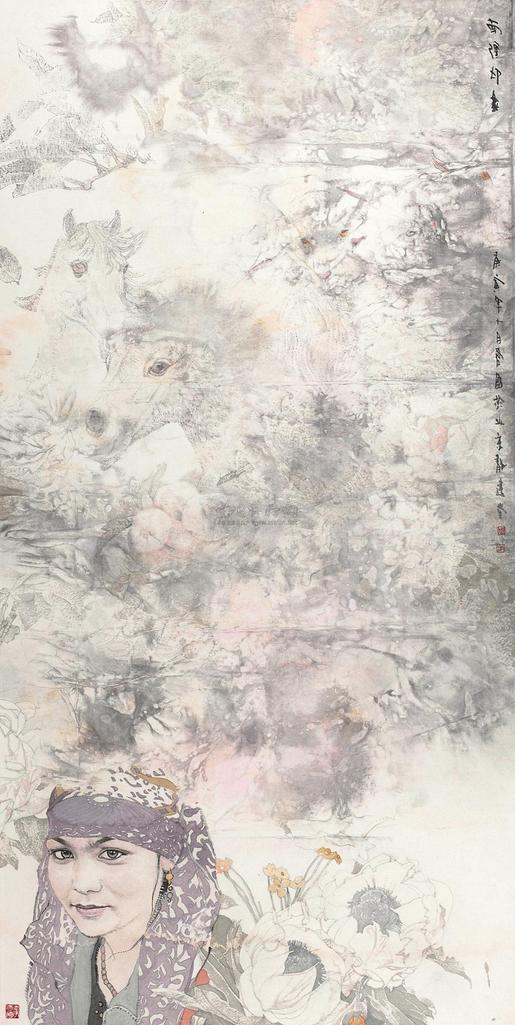 李爱国 庚寅（2010年）作 南疆印象 镜心
