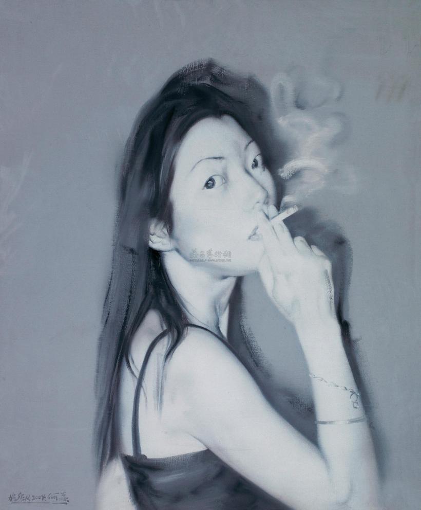何森 2004年作 吸烟的女孩