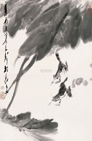 王子武 荷叶蛙戏 镜片