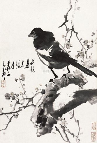 王子武 梅花喜鹊 镜片