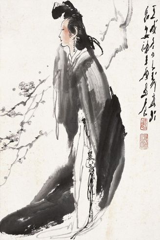 王子武 梅妃 立轴