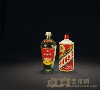 1979年五星牌贵州茅台酒（三大革命）1瓶，1985年交杯牌五粮液1瓶 