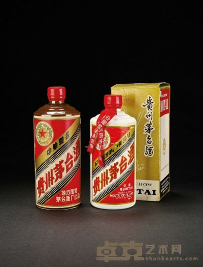 1983～1986年五星牌贵州茅台酒（地方国营酱茅）1瓶，80年代末期飞天牌贵州茅台酒1瓶 