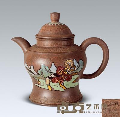 清早期 陈燕生点彩钟型壶 高13.5cm